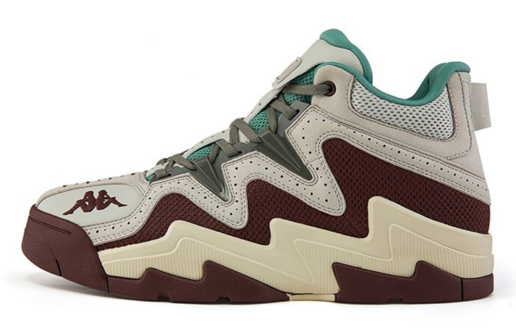 Kappa Textile, Synthetic Leather Cushioning Slip Resistant Abrasion Resistant Mid top Vintage Basketball Shoes Unisex