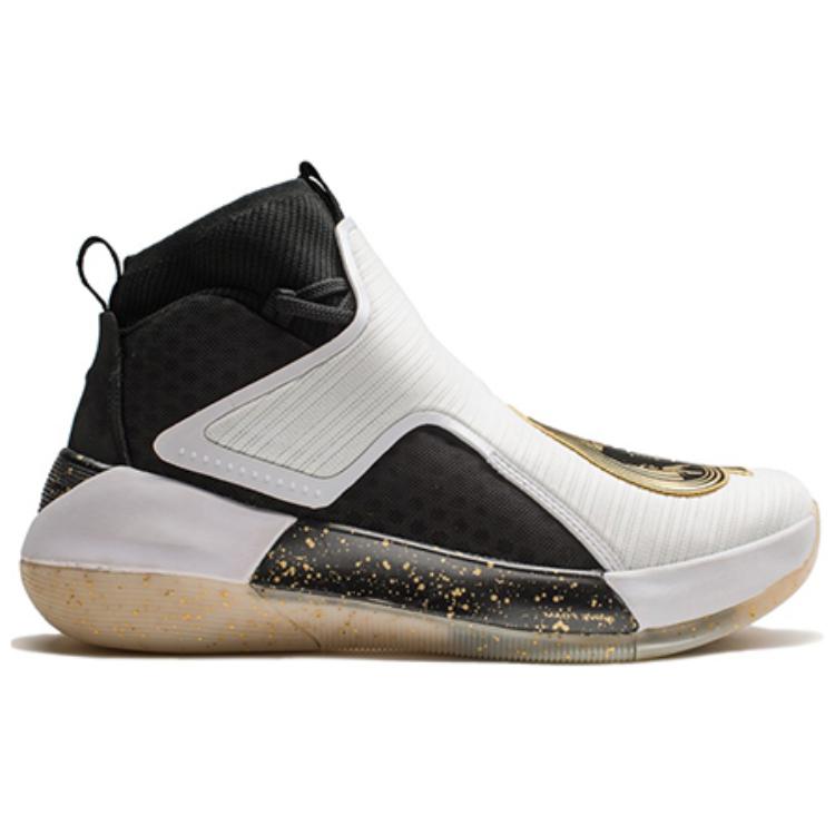 Li Ning YuShuai 12 Slip Resistant Abrasion Resistant High top Basketball Shoes Men’s Black Gold