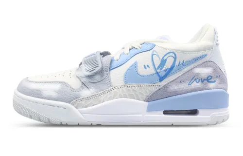 Jordan Legacy 312 Low top Vintage Basketball Shoes Unisex White Blue Gray