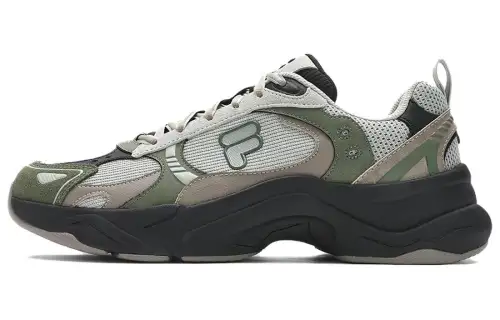 FILA FUSION UNIQUE Textile, Synthetic Leather, Split Cow Leather Abrasion Resistant Low top Chunky Sneakers Men's