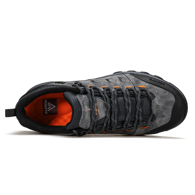 HUMTTO Cushioning Slip Resistant Abrasion Resistant Breathable Support Grip Low top Hiking Shoes Men’s Dark Gray