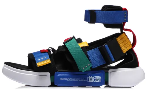 Li Ning Sports Sandals Men's Blue Red Yellow