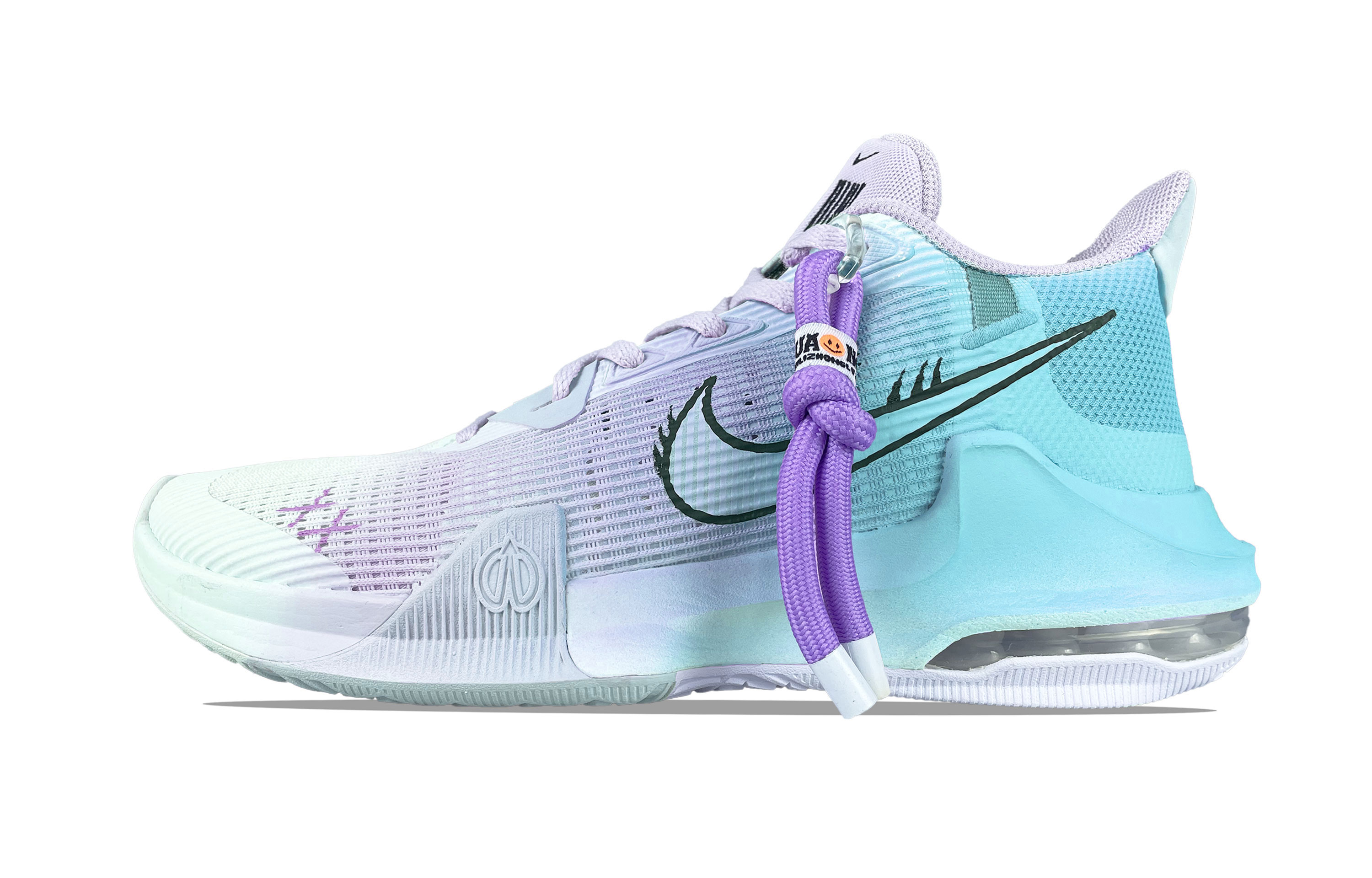 Nike Air Max Impact 3 Cushioning, Wear Resistant Low top Basketball Shoes Unisex Blue Purple