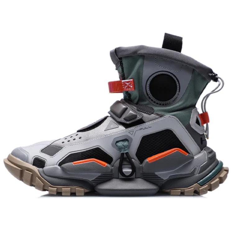 Li Ning High top Vintage Basketball Shoes Unisex Gray