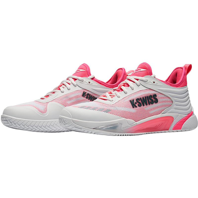 K·SWISS Cushioning Abrasion Resistant Support Low top Tennis Shoes Men’s White Pink