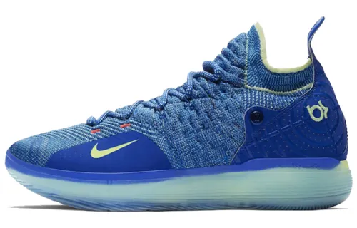 Nike KD 11 Zoom Durant 11 round head lace shock-absorbing and anti-slip low top practical basketball shoes men's ice blue