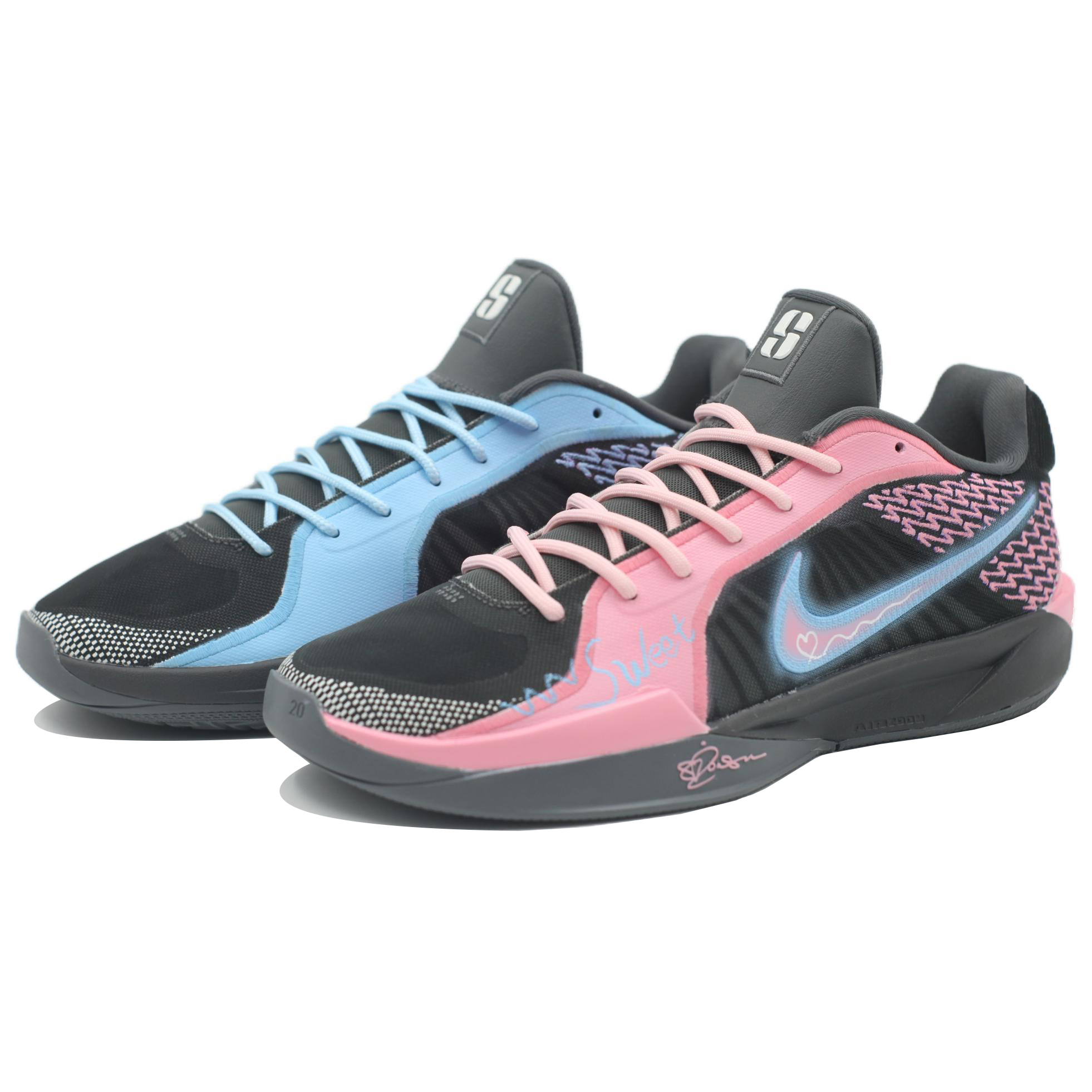 Nike Sabrina 2 Abrasion Resistant Low top Basketball Shoes Unisex Blue Pink