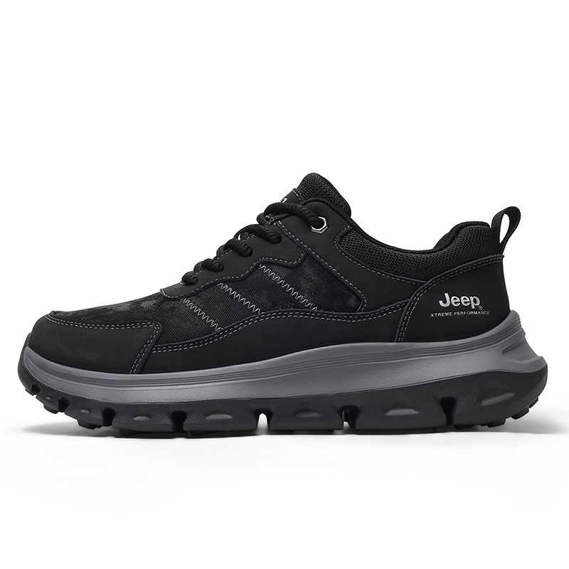 Jeep Cow Split Leather Low top Hiking Shoes Unisex