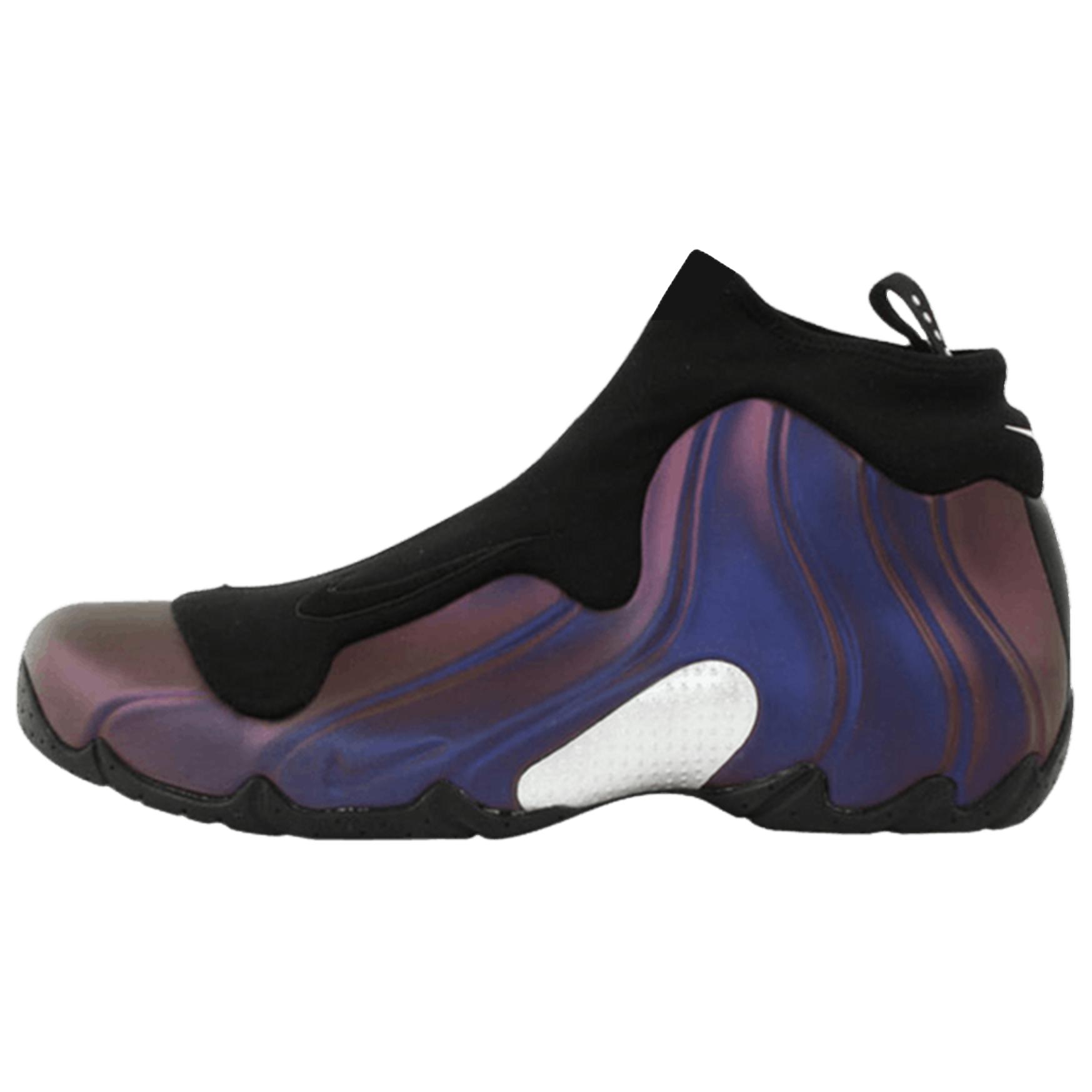 Nike Air Flightposite Comfortable and Versatile Wear-Resistant Mid-top Basketball Shoes Men's Purple Black