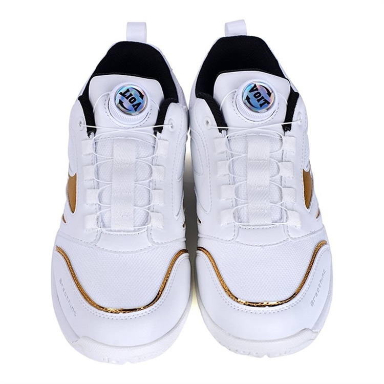 VOIT Abrasion Resistant Breathable Slip Resistant Low top Training Shoes Unisex White Gold