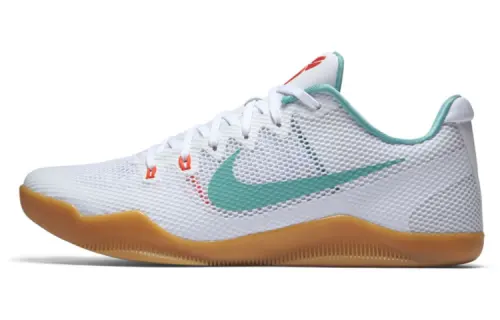 Nike Kobe 11 EM low Summer Pack raw rubber round toe lace-up non-slip lightweight low-top practical basketball shoes men's white foreign version