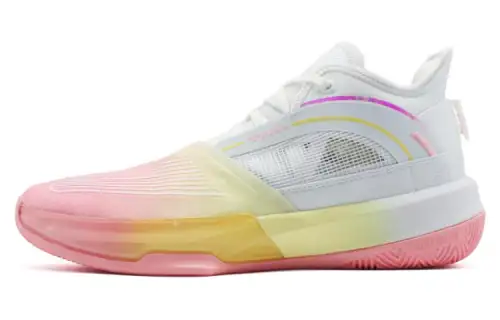 PEAK State Extremely Large Triangle 1.0 Basketball Shoes Women's Low Top White Yellow Pink