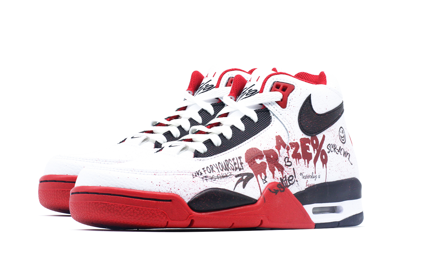 Nike Flight Legacy Craze Street Graffiti, Classic Vintage Fashion Style Cushioning Slip Resistant Abrasion Resistant