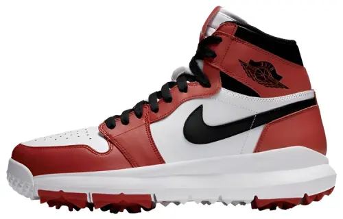 Jordan Air Jordan 1 Retro Golf Cleat Chicago Chicago High Top Retro Basketball Shoes Men's White Red