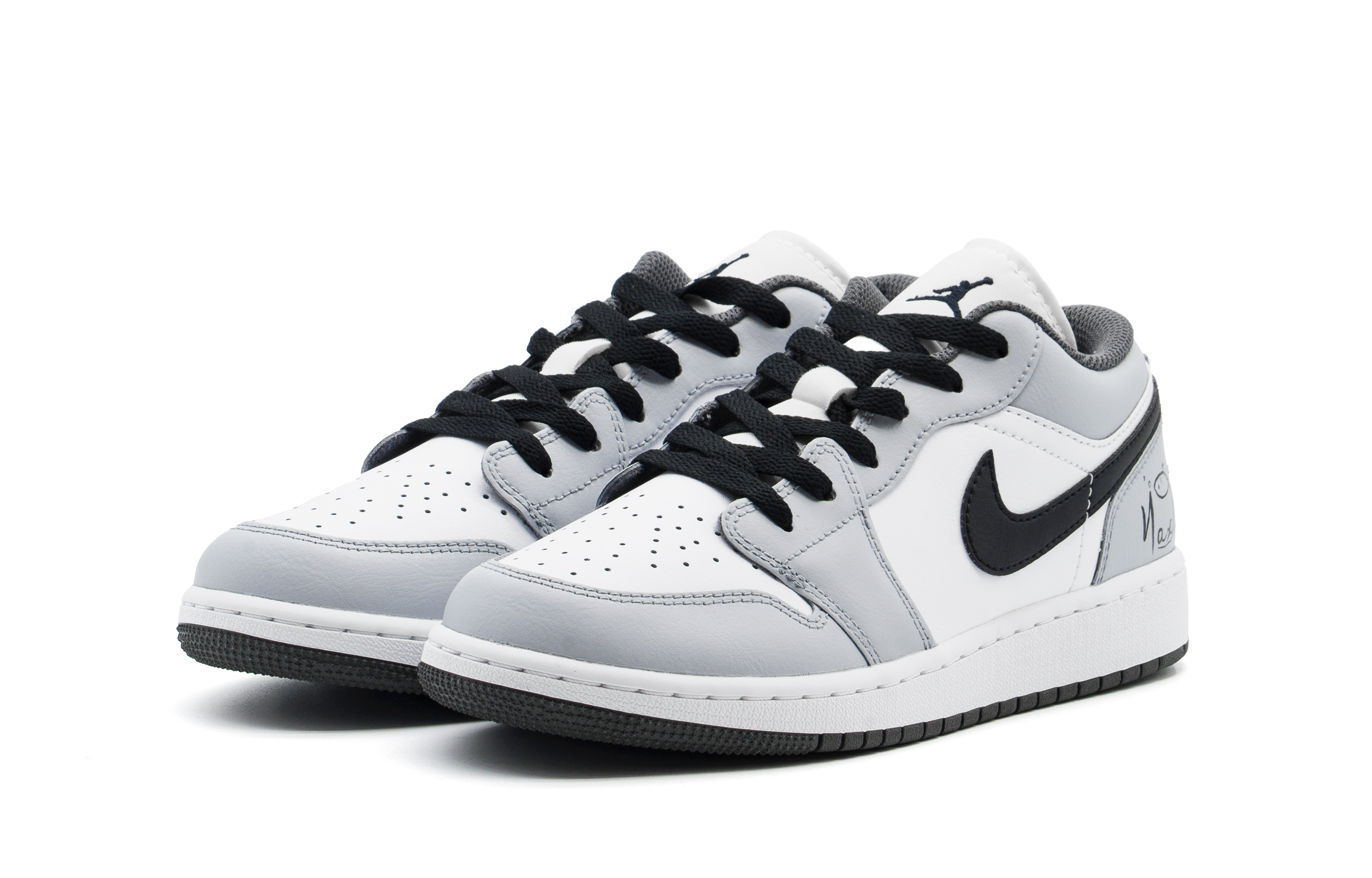 Jordan Air Jordan 1 Cushioning, Wear Resistant Low top Vintage Basketball Shoes Unisex Gray