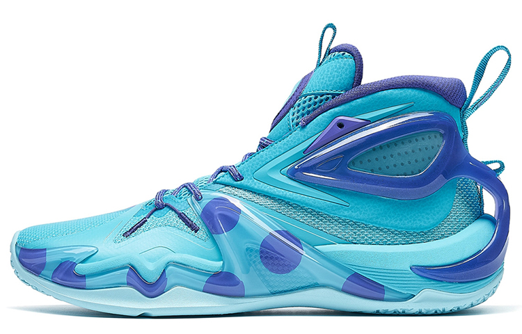 XTEP Fierce Battle 1.0 Monsters University High top Performance Basketball Shoes Men’s Blue Purple Monster