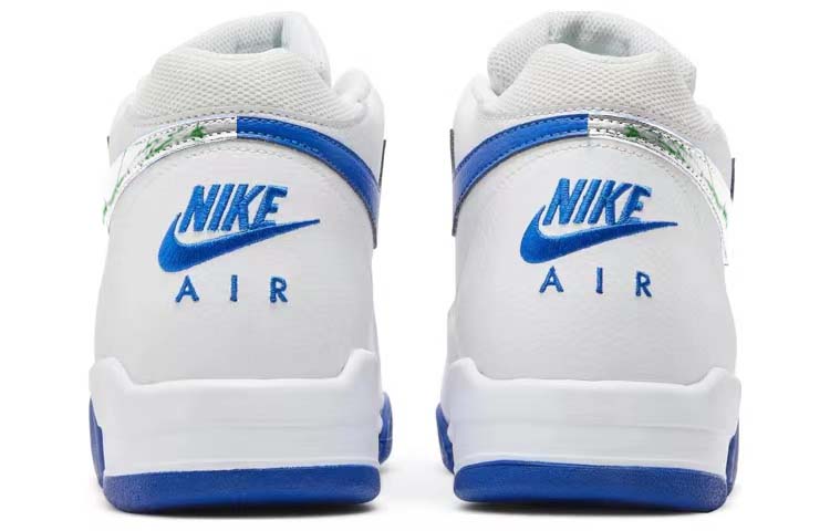 Nike Flight Legacy Fashion Abrasion Resistant Abrasion Resistant Mid top Vintage Basketball Shoes Men’s White Blue