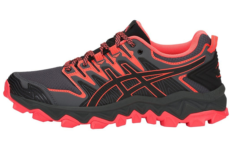 ASICS GEL FujiTrabuco 7 Trail Running Shoes Women's Black Gray Red