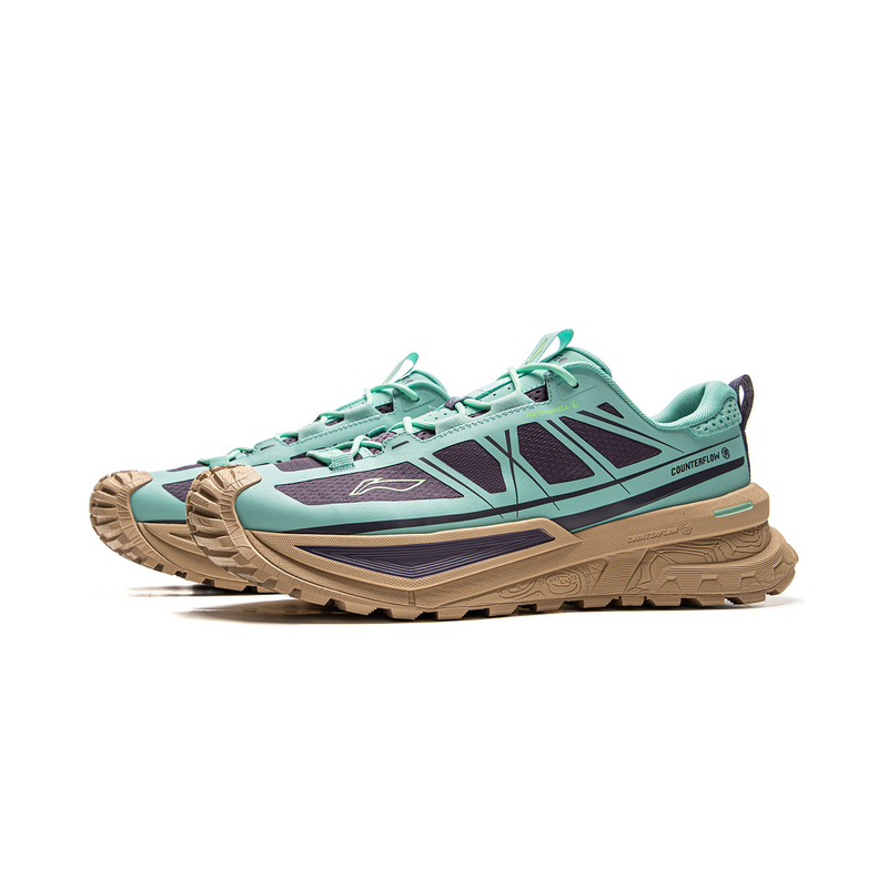 Li Ning Outdoor CF Tracing, Xingchuan SE Sports Low top Outdoor Hiking Shoes Unisex Green Purple
