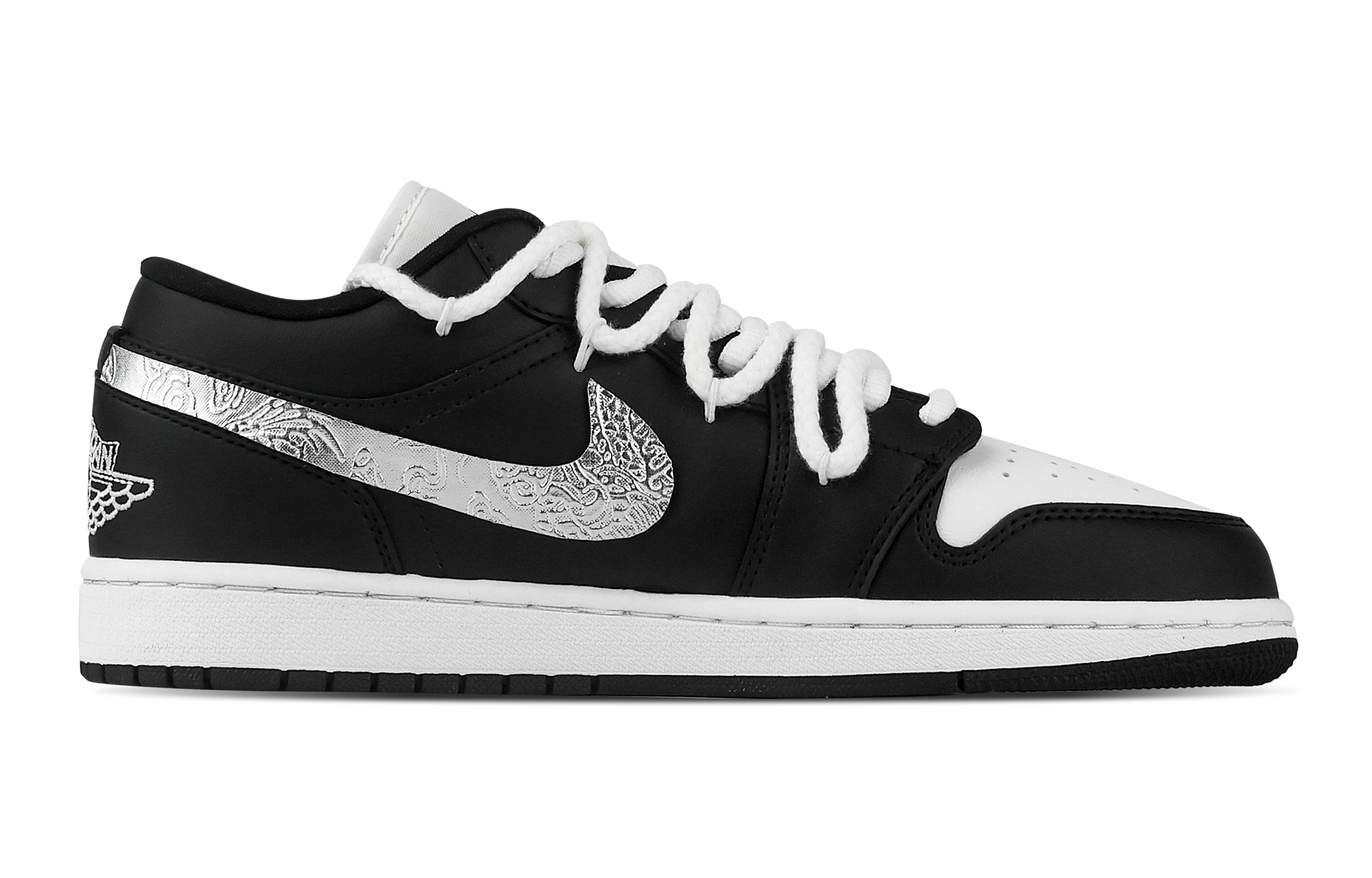 Jordan Air Jordan 1 Starry Sky Sparkling Heart Box Low top Vintage Basketball Shoes Unisex Black White