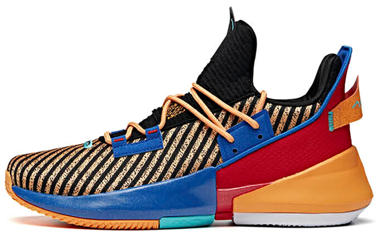 ANTA Airspace 2 Basketball Shoes Men’s Low Top Black/Yellow Orange/University Red