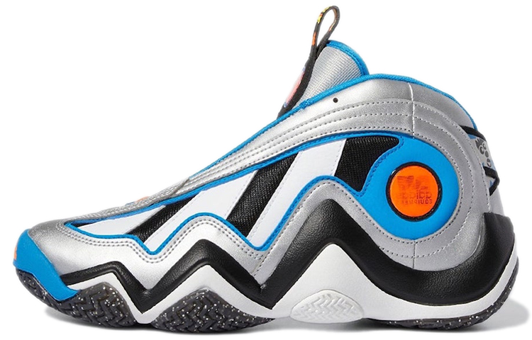 Adidas Crazy 97 EQT \"1997 All Star\" Leather All-Star Shock-absorbing, non-slip, wear-resistant, lightweight, mid-top, retro basketball shoes, men's style, silver blue, 2022 reissue