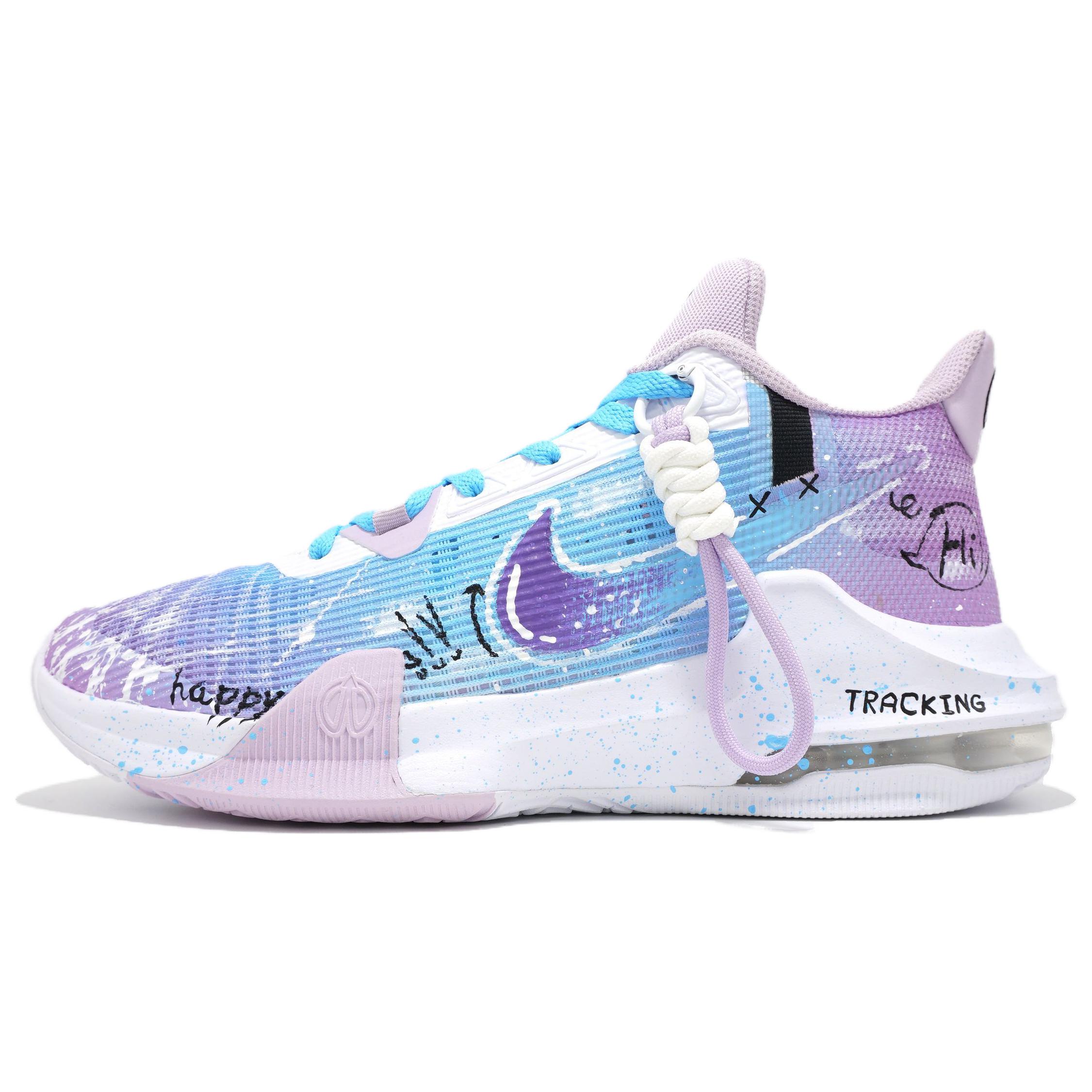 Nike Air Max Impact 3 Basketball Shoes Unisex Low Top Cyan/Purple/Black/White