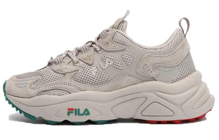 FILA Tenor City Textile, Synthetic Leather Comfortable Low top Chunky Sneakers Unisex Gray Korean Style