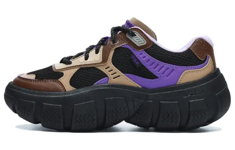 FILA BOLLA Textile, Synthetic Leather Trendy Abrasion Resistant Height Increasing Low top Chunky Sneakers Women's