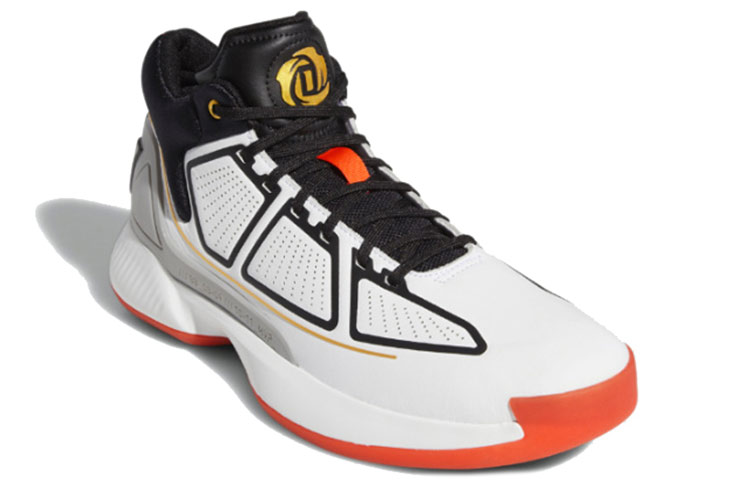 Мужские кроссовки adidas D Rose 10 (черно-бело-красные) — Чёрныйбелыйкрасный — фото 3