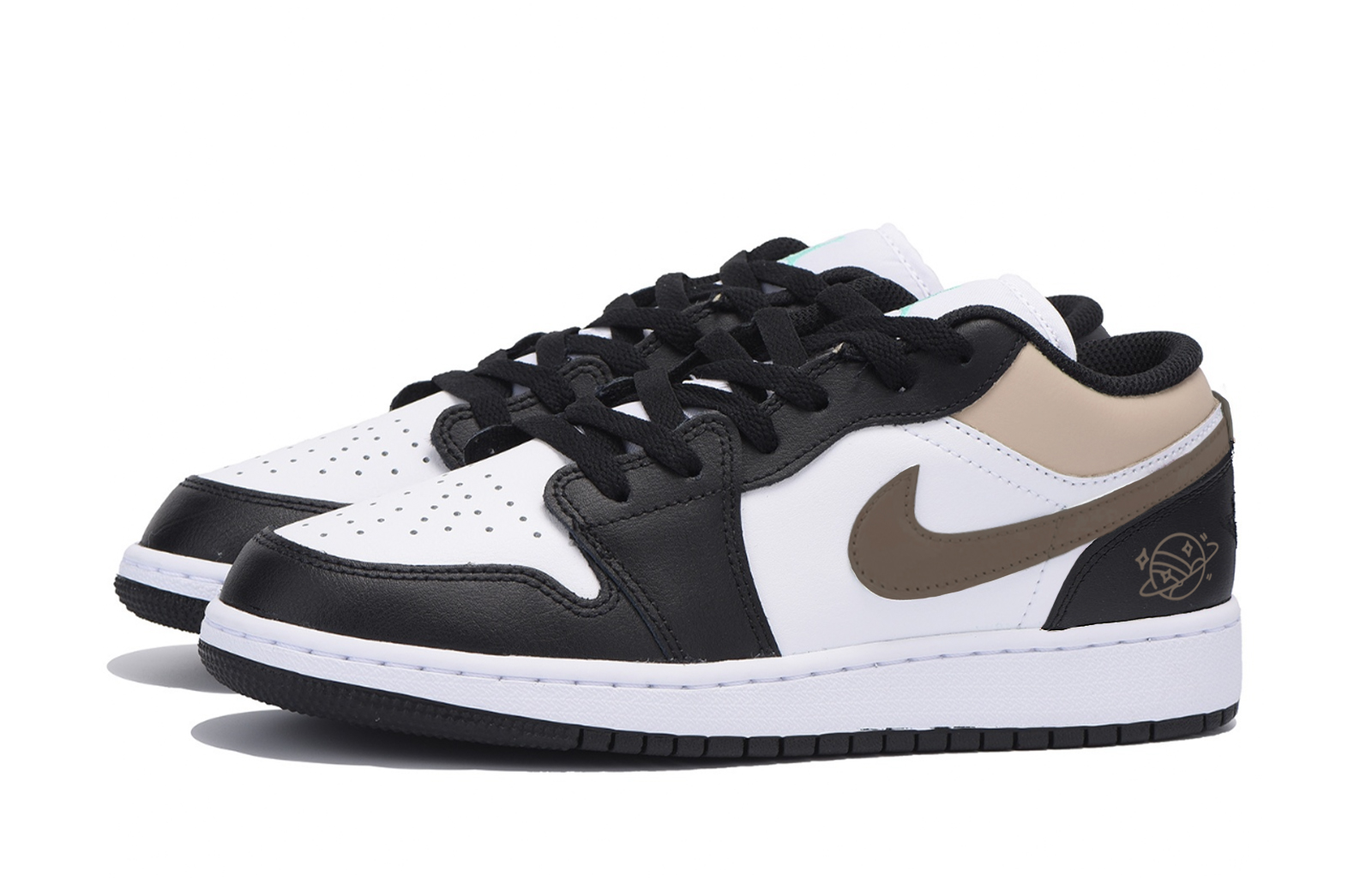 Jordan Air Jordan 1 Abrasion Resistant Slip Resistant Low top Vintage Basketball Shoes Men’s Black Brown
