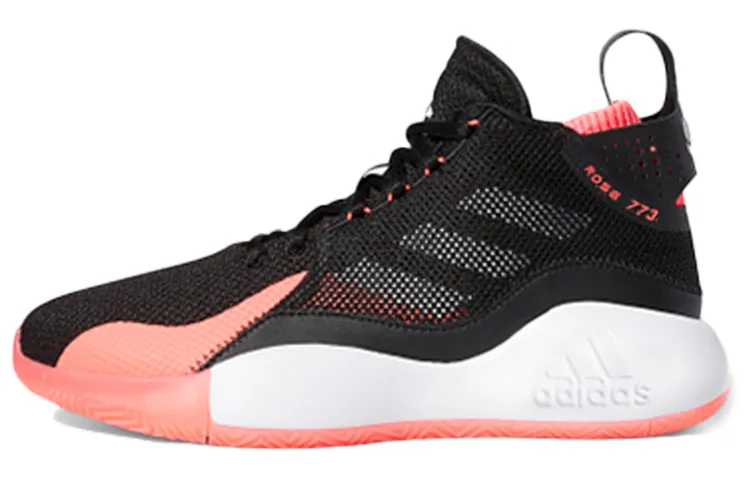 Adidas D Rose 773 Abrasion Resistant Lightweight Mid top Basketball Shoes Men's Black Pink White