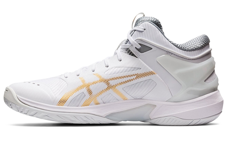 Мужские кроссовки ASICS Gel-Burst 24 (бело-золотые)