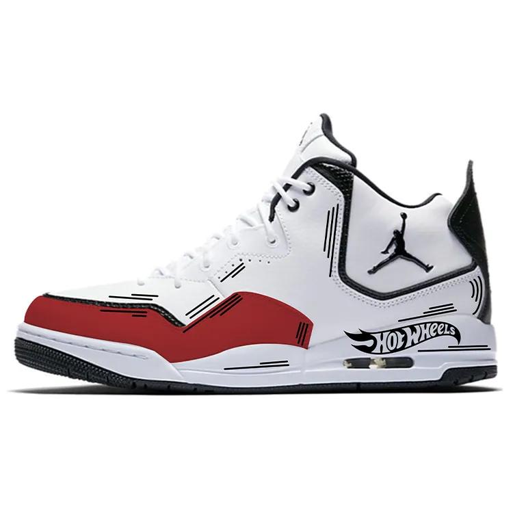 Jordan Courtside 23 Cushioning Slip Resistant Abrasion Resistant Mid top Vintage Basketball Shoes Men's White