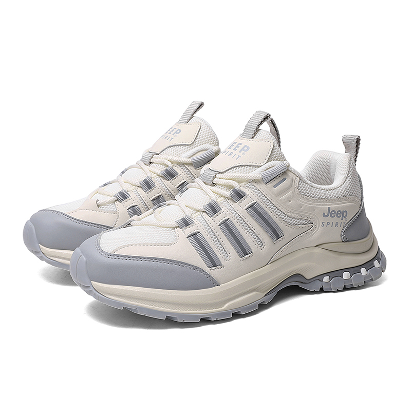 JEEP SPIRIT Outdoor Urban Techwear Trail Running Comfortable Low top Hiking Shoes Women’s Beige Gray
