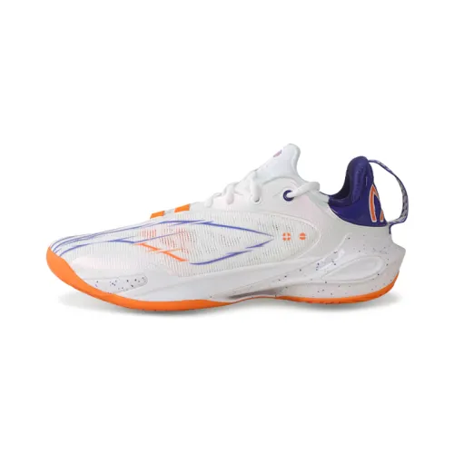 Li Ning Speed 11 Textile, TPU Low top Basketball Shoes Men's White Orange