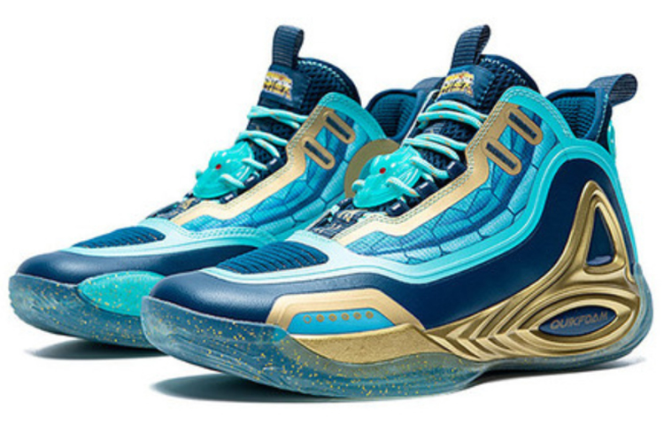 361° Zengo Cushioning Slip Resistant Abrasion Resistant Coverage High top Basketball Shoes Men’s Black Gold Green
