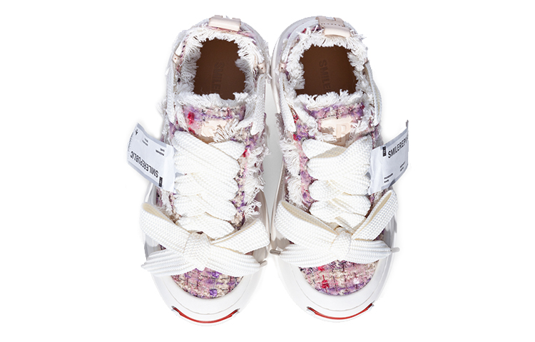 SMILEREPUBLIC Open Ended Smiling Collection Abrasion Resistant Low top Canvas Shoes Unisex Purple