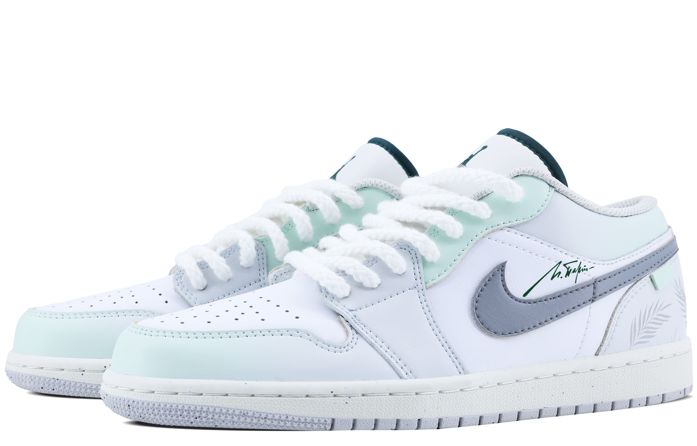 Jordan Air Jordan 1 Cushioning Slip Resistant Abrasion Resistant Low top Vintage Basketball Shoes Men’s Gray