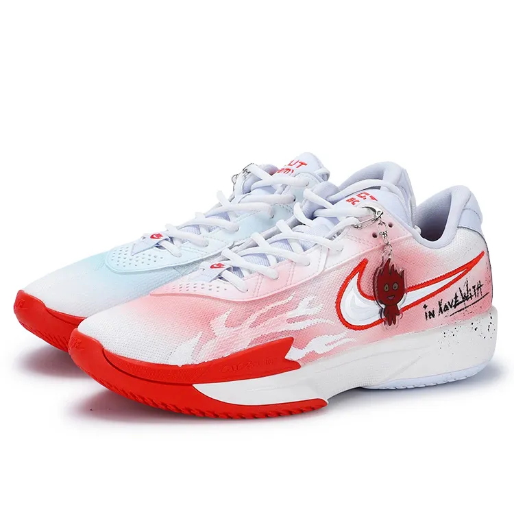 Nike Air Zoom G.T. Cut Academy Slip Resistant Abrasion Resistant Low top Basketball Shoes Men's White