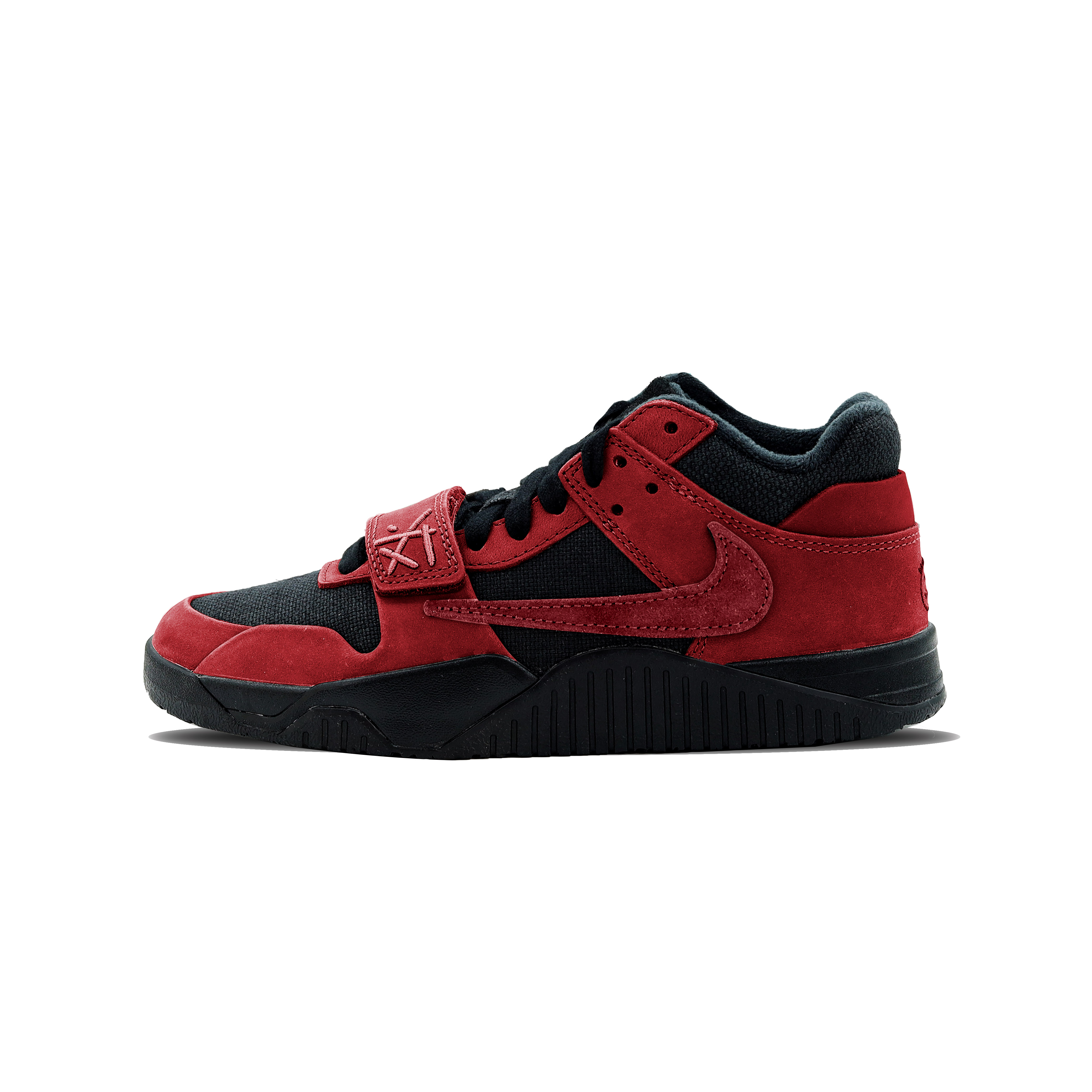 Travis Scott x Jordan Jumpman Jack Cushioning Slip Resistant Low top Basketball Shoes Unisex Dark Mocha Black Red