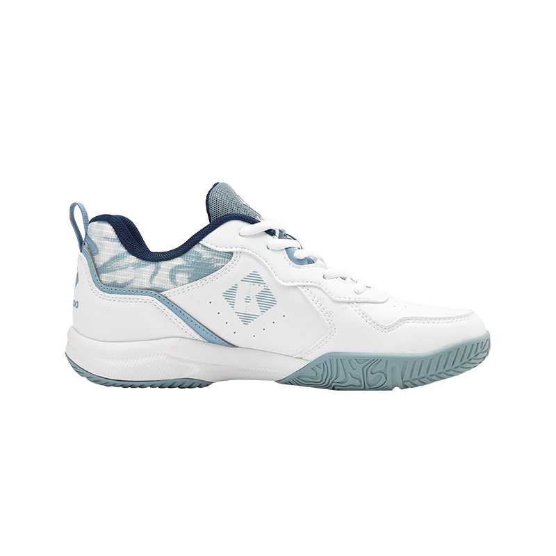 KUMPOO Cushioning Slip Resistant Support Low top Badminton Shoes Unisex White Blue