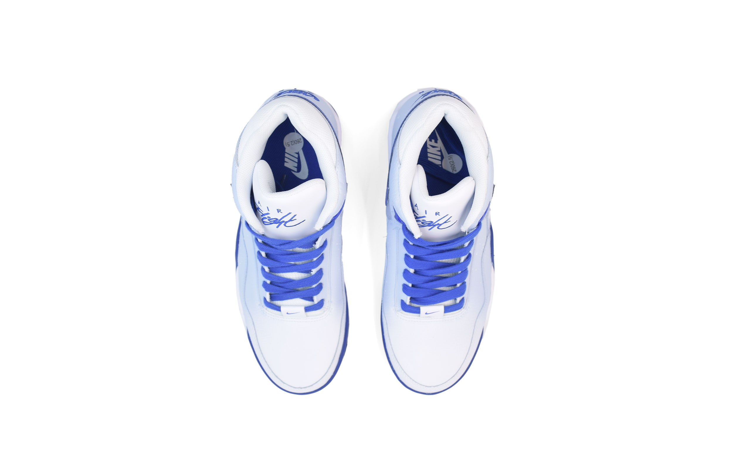 Nike Flight Legacy Coverage Moisture Wicking Mid top Vintage Basketball Shoes Men’s White Blue