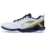 Li Ning Gale Lite Slip Resistant Abrasion Resistant Low top Badminton Shoes Unisex White Gold Black