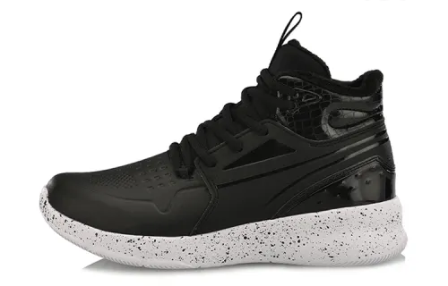 Li Ning Vintage Basketball Shoes Women's High Top Black/White