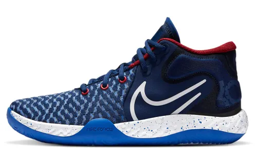 Nike KD Trey 5 VII Blue Void fabric, comfortable and casual, shock-absorbing and non-slip, mid-top, retro basketball shoes, same style for men and women, blue and white