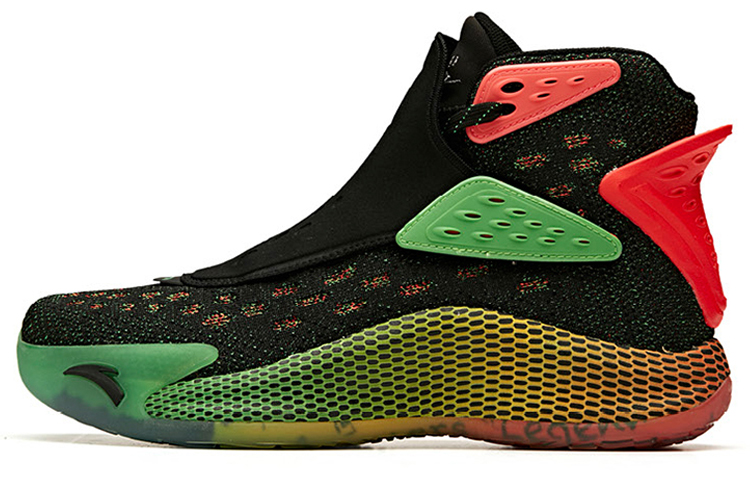 Anta KT5 Thompson 5 \"Reggae\" non-slip wear-resistant high-top basketball shoes men's black and green