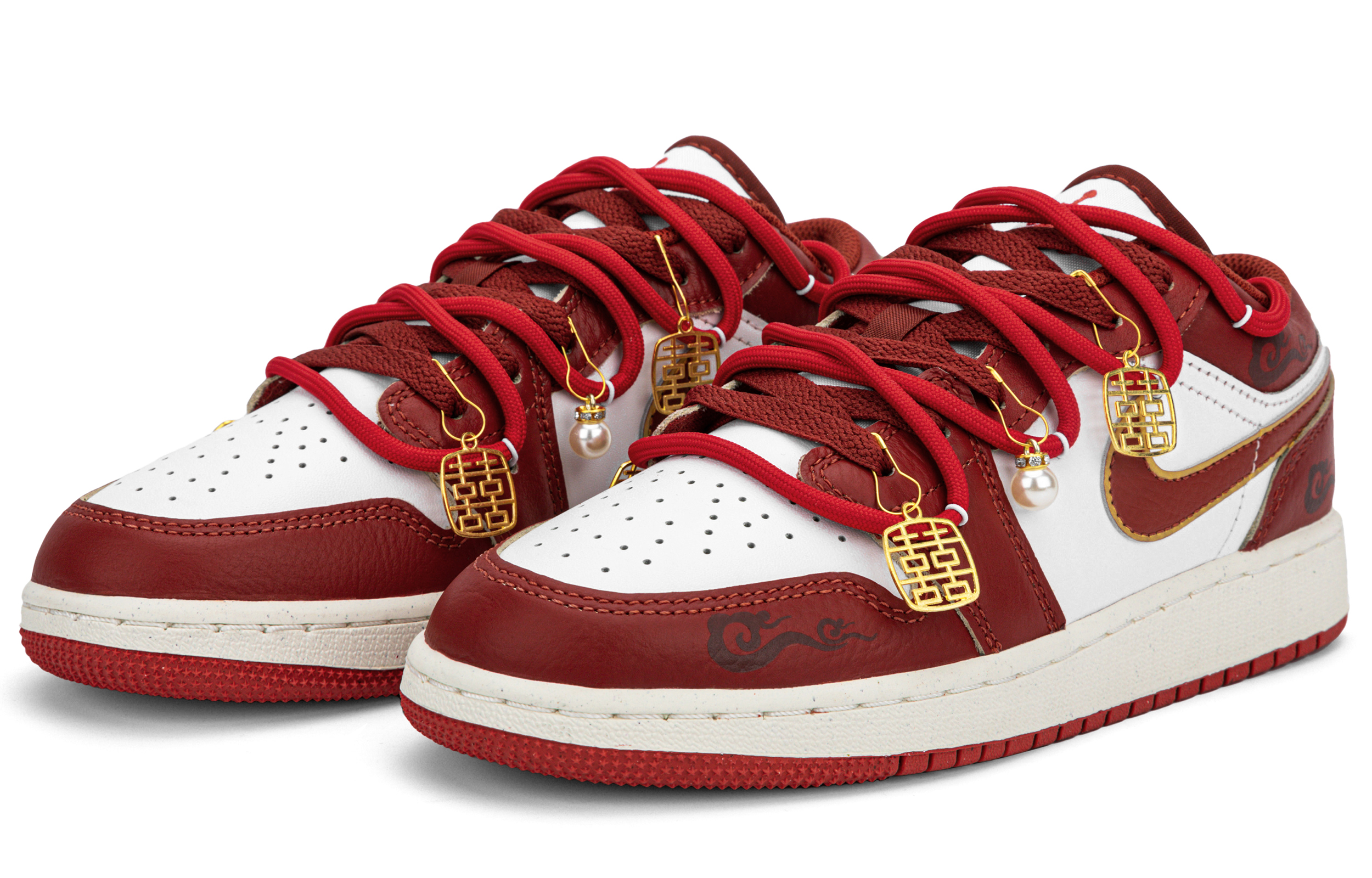 Jordan Air Jordan 1 Low top Vintage Basketball Shoes GS Red