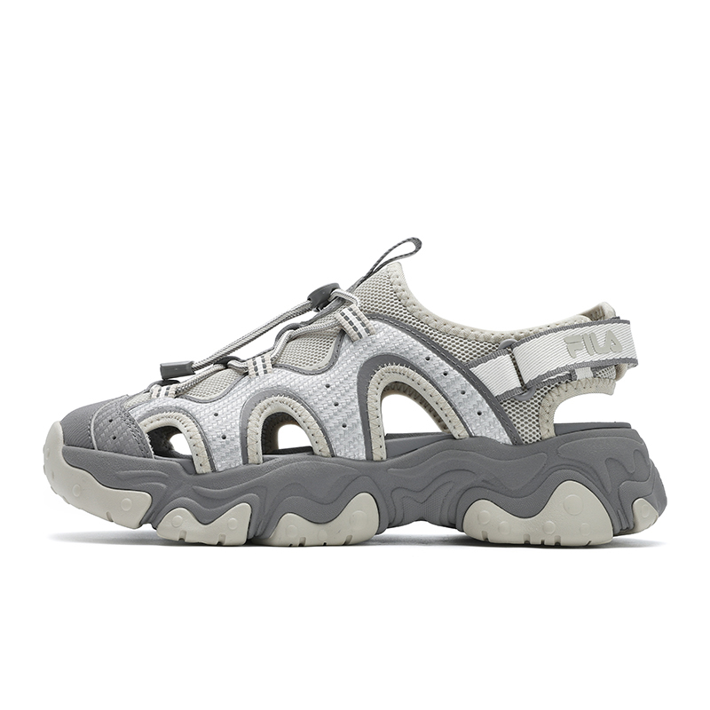 FILA FLUID 5 SANDAL Cat Paw, River Trekking Girlish Beach Sandals Women's Brown Silver
