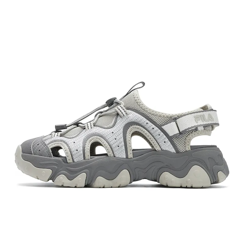 FILA FLUID 5 SANDAL Cat Paw, River Trekking Girlish Beach Sandals Women's Brown Silver